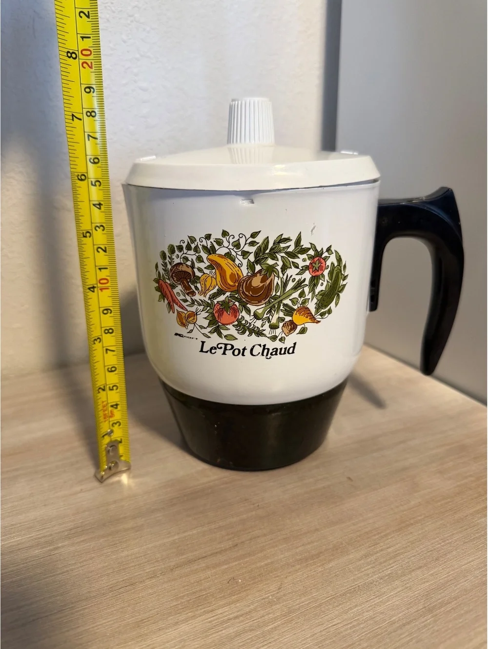 Vintage Electric Coffee Pot with Floral Design and Removable Carafe